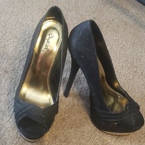 Platform glitter heels